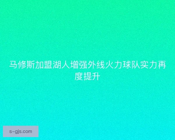 马修斯加盟湖人增强外线火力球队实力再度提升